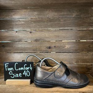 Womens Finn Comfort Nashville Brown Bronze Leather Mary Jane Shoes Size‎ 40 GUC